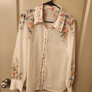 Button up sheer blouse